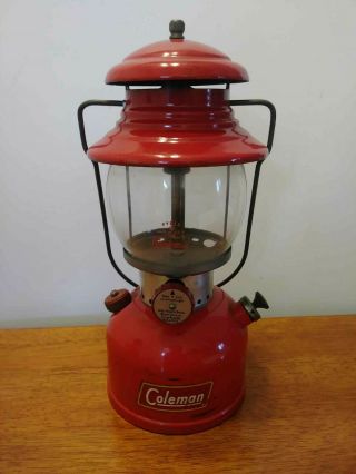 Vintage Coleman 200a Red Single Mantle Lantern Dated 1/58