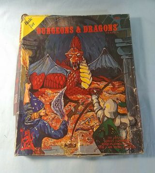 Vintage (1976/1977) Tsr Dungeons & Dragons Basic Set Lizard Logo