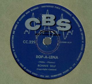 Rare South African Rockabilly 78 Ronnie Self Bop - A - Lena/i Ain 
