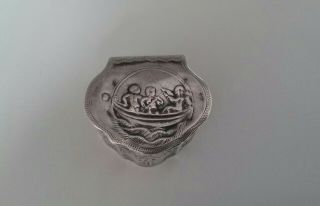 Antique Tabacco/snuff/pill Box,  Silver Hallmark,  Lion,  Figural Design One