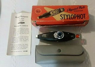 Vintage Stylophot Color Secam Spy Camera 1960s Detective Pen Miniature Mini Box