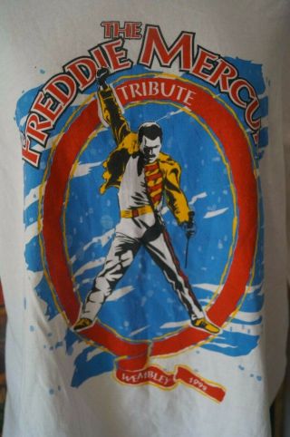 Freddie Mercury Tribute Concert Queen Bowie 1992 Vintage Tour T - Shirt