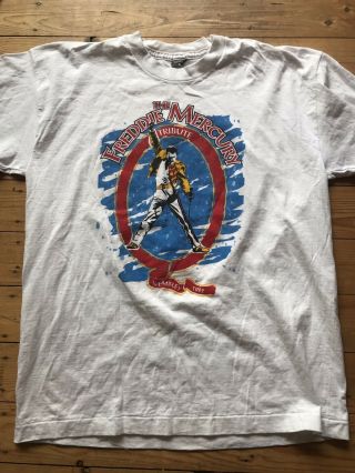 Freddie Mercury Tribute Concert Queen Bowie 1992 Vintage Tour T - shirt 4