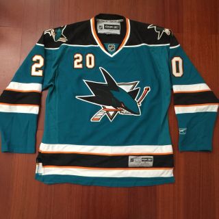 Rare Vintage Evgeni Nabokov Authentic San Jose Sharks Jersey Teal Sz M Reebok