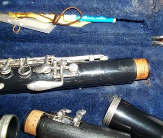 VINTAGE BUNDY RESONITE THE SELMER COMPANY CLARINET WITH CASE 1498616 6