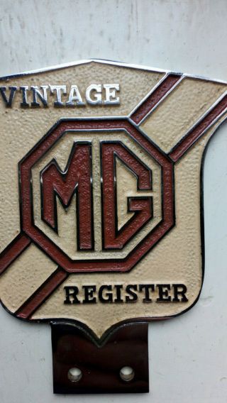 Vintage MG VINTAGE REGISTER Car Club CAR BADGE / MASCOT Vgc 3