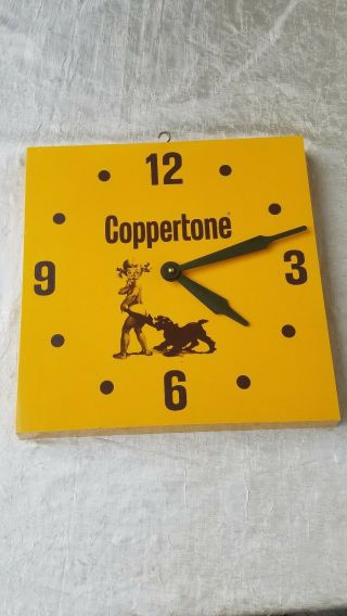 Vintage Coppertone Girl Dog Clock Store Display Sign Rare