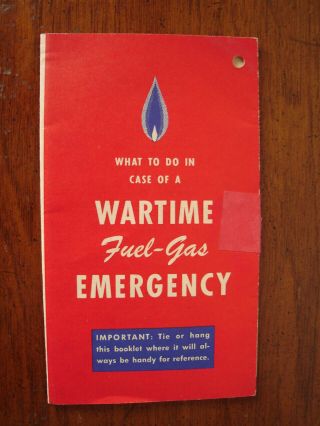 Old Vintage Ww2 Wwii Wartime Fuel Gas Emergency Info Mailer Booklet