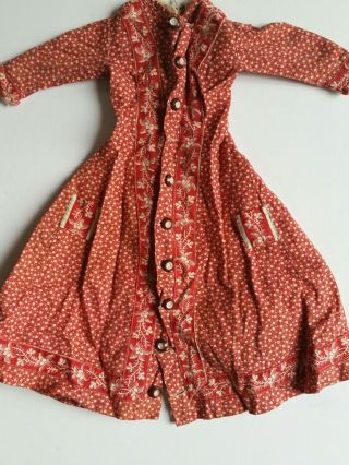 Antique Vicrorian Fashion Doll Dress For French German,  9 Buttons Are Great Tlc