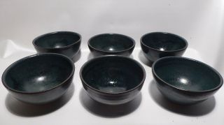 Set 6 Vintage Vic Greenaway Stoneware Bowls Australian Pottery Studio Ceramics