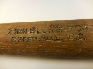 Antique / Vintage Zinn Beck Baseball Bat,  Greenville S.  C. ,  Old