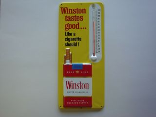 Vintage Winston Cigarette Advertising Thermometer -