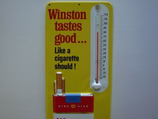 Vintage Winston Cigarette Advertising Thermometer - 8