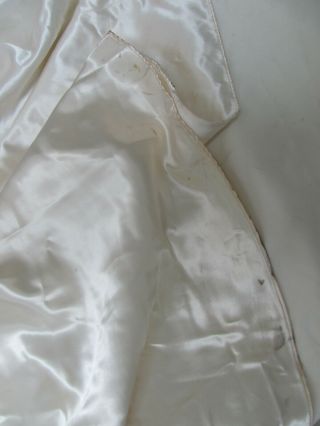 VTG 1940s USO BRIDE Ivory RAYON SATIN WEDDING GOWN Beading/Pearls BUTTON - BACK NR 7