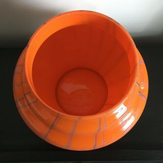 Art Deco 1930s Vintage Bohemian Orange Tango Glass Large Rose/Posy Bowl Vase 5