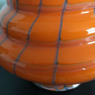 Art Deco 1930s Vintage Bohemian Orange Tango Glass Large Rose/Posy Bowl Vase 8