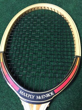 Vintage Dunlop Maxply Mcenroe Wooden Tennis Racket With Cover,