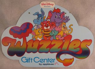 Disney Wuzzles Pop Display Sign Applause 22 " X 16 " Vintage Cardboard Double Side