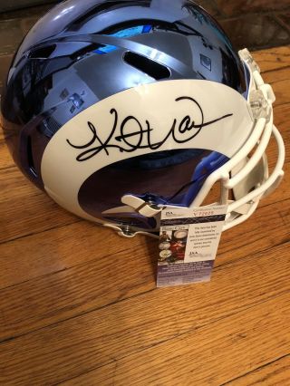 Kurt Warner Signed Los Angeles Rams Full Size Chrome Helmet Bowl Rare Jsa