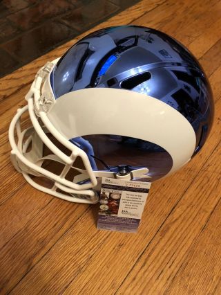 KURT WARNER Signed LOS ANGELES RAMS FULL SIZE CHROME Helmet BOWL RARE JSA 3