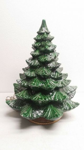 Vintage 1978 Ceramic Christmas Tree 21 " Tall Lighted Alberta 