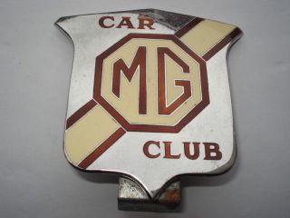 C1970s Vintage Mg Owners Club Enamel Car Badge