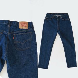 Vintage 80s Levis 501 Button Fly Indigo Blue Jeans Usa W33 L34