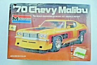 Monogram 70 Chevy Malibu Ss L 1991 Rare Vintage 1:24 Scale Model Kit 2284