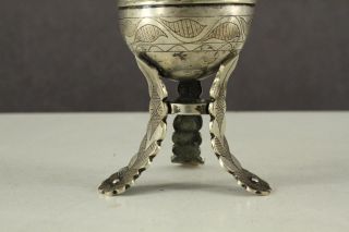 Vintage South American Engraved Silver Plated Footed Floral MATE Drinking Cup 3
