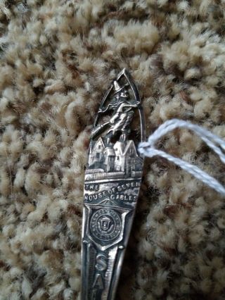 House Of Seven Gables - Salem,  Massachusetts Witch Sterling Silver Spoon 1919 - 1955