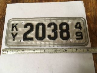 Vintage Licence Plate Ky 1949 Motorcycle Harley Davidson Indian Triumph Bsa