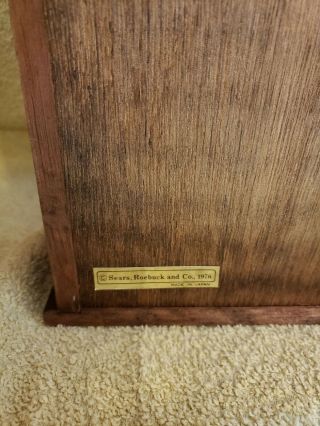 Vintage 1976 Sears Merry Mushroom Wooden Measuring Cup & Spoon Rack In the BOX 4