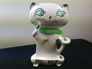 VINTAGE HOLT HOWARD MEMO MINDER CAT KITTY NOTE PAD & PEN HOLDER CERAMIC POTTERY 3