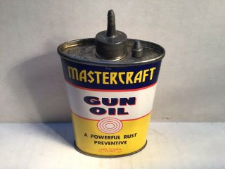 Vintage Mastercraft Oil Can Lead Handy Oiler Nos Full 3 House Rare Gun Browning
