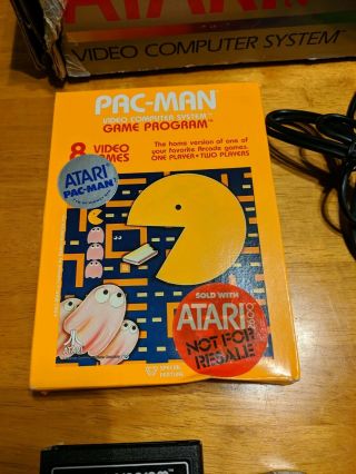 Atari 2600 Video Computer System 2600 Black Game Console VTG PAC MAN 7