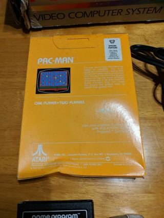 Atari 2600 Video Computer System 2600 Black Game Console VTG PAC MAN 8