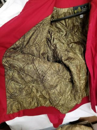 Vintage Derby of San Francisco Mens Red Bomber Jacket Coat 2XL Paisley Lining 3