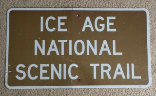 Sign Ice Age National Scenic Trail Wisconsin Us National Park Service Vintage