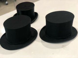 Antique Vintage Classic Top Hat - 3 Hats,  From Paris,  Nyc And Europe
