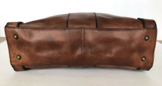 FOSSIL Vintage Reissue Weekender ZIP TOP Leather Brown Shoulder Tote Purse Bag 8