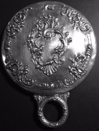 Unger Bros.  Sterling Silver Repousse Hand Mirror