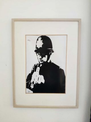 Banksy Signed Poster Print Dismaland Souvenir Rude Copper Framed Rare