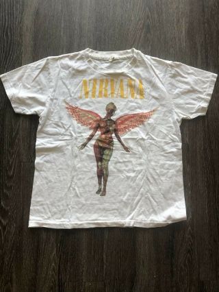 1994 Nirvana In Utero Single Stitch Medium Promo T Shirt Vintage?