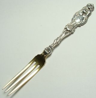 Antique Art Nouveau Whiting Sterling Silver Small Fork “lily” Pattern