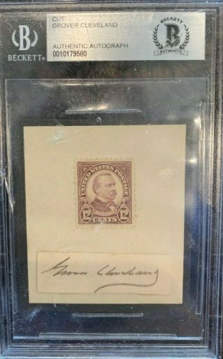 President Grover Cleveland Cut Signature - Beckett Certified Authentic Rare