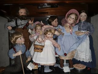 Little House On The Prairie Porcelain Dolls - - Complete Set Of 8