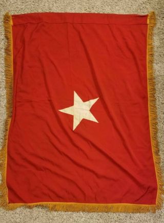 Vintage Vietnam War Era Us Army Brigadier General Parage Flag With Fringe 1960 