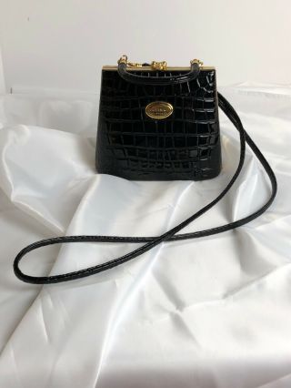 Vintage G.  Versace Italy Clutch Purse Black/gold Tone Evening Hand Shoulder Bag
