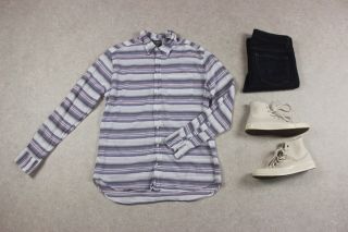 Gitman Vintage - Shirt - White/blue Stripe - Extra Large