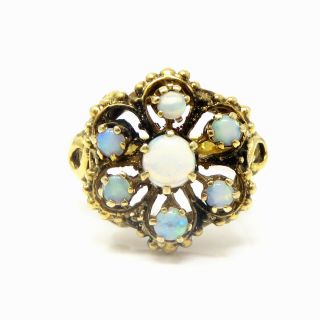 Nyjewel Estate Vintage 14k Yellow Gold Opal Ring Size 5.  25